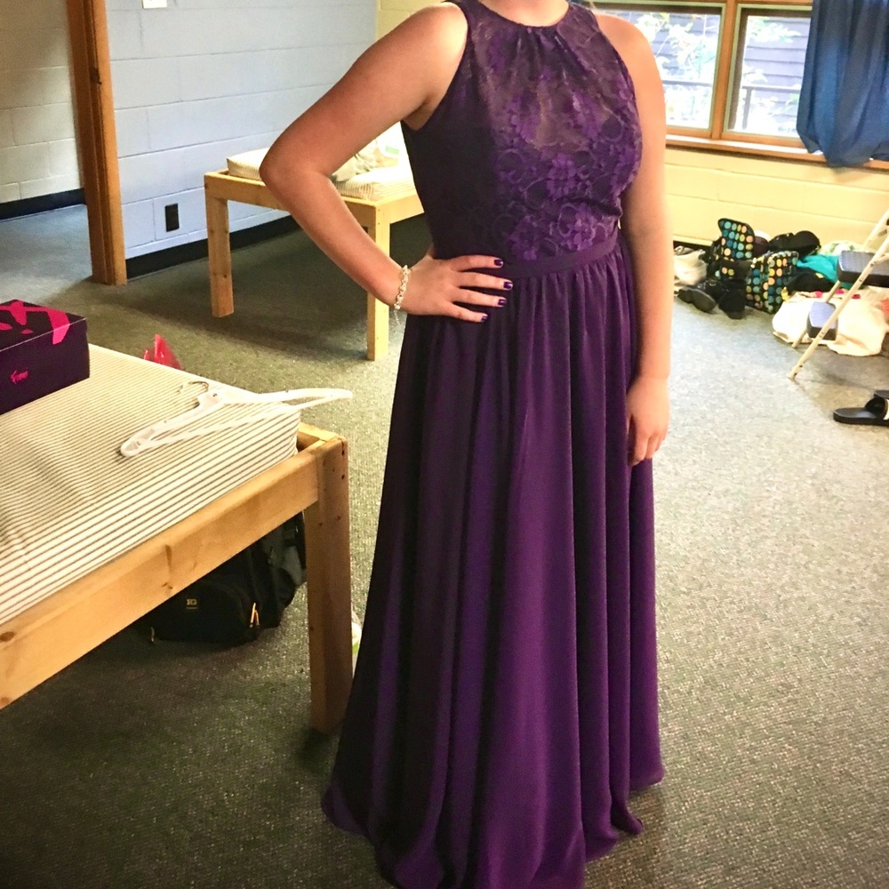 Purple Lace Bridesmaid Dress